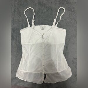 American Eagle White Camisole Top adjustable straps size small nwot